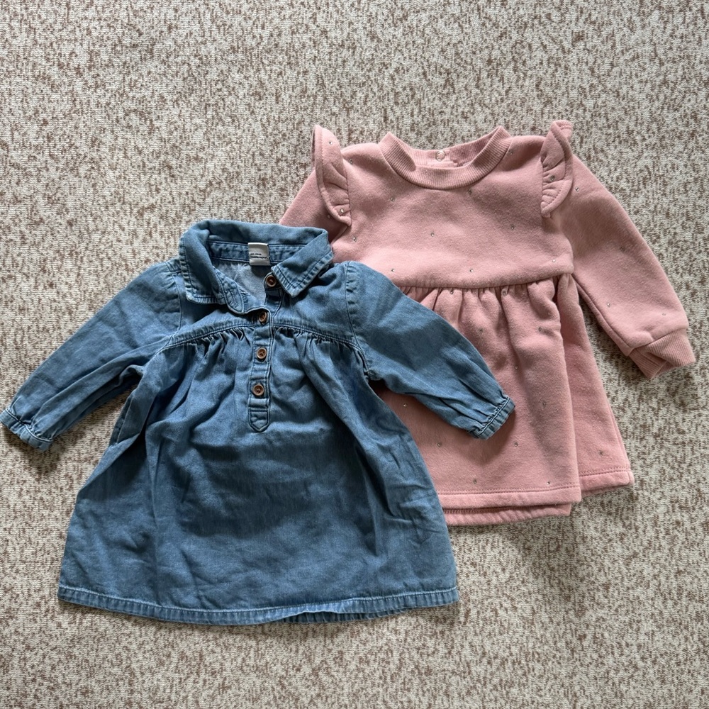 5/$25 Bundle of 2 Baby Girl Long Sleeve Dresses